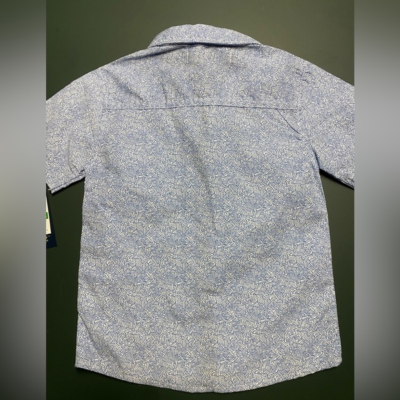 NWT US Polo Assn Blue & White short sleeve button down (little boys) - Picture 5 of 5